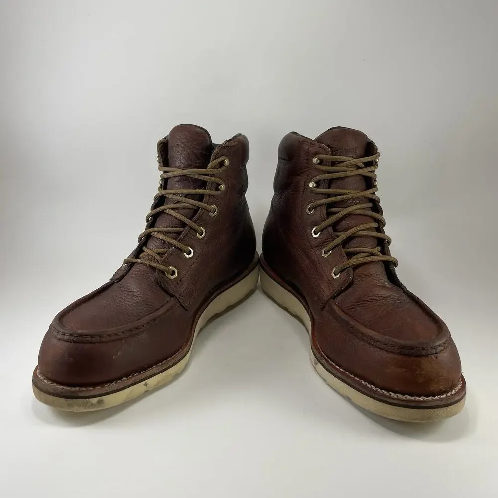 Chippewa Edge Walker 25341 Brown Leather Moc Toe Wedge Sole Boots Mens Size 10